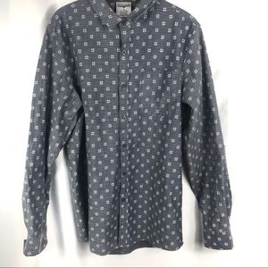 Blue Gear Slim Fit Button Down Denim Shirt Print